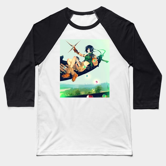 Yuffie Kisaragi Baseball T-Shirt by Saoghal